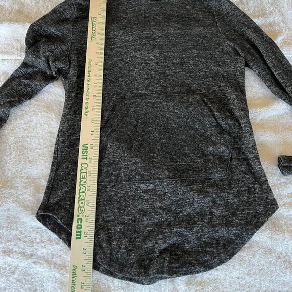 Free for All Knit Hoodie Sweater , XS, Heathered Black - Picture 3 of 6